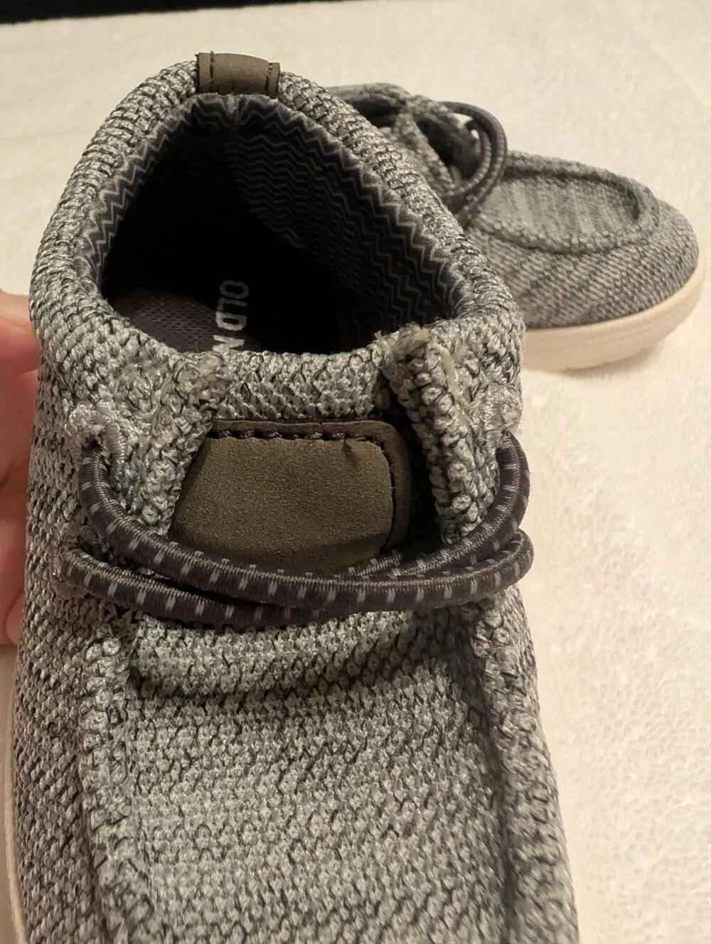 Old Navy Gray Knit Slip-on Deck Shoes for Kids